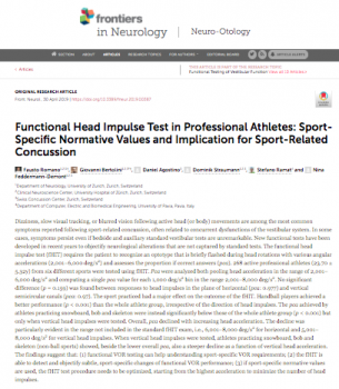Functional Head Impulse Test in Professional Athletes